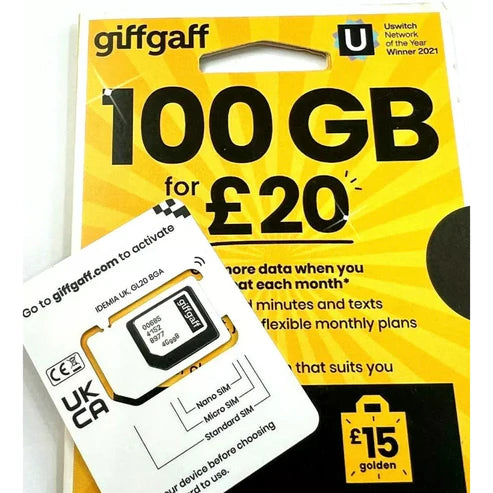 GIFFGAFF- UK SIM CARD