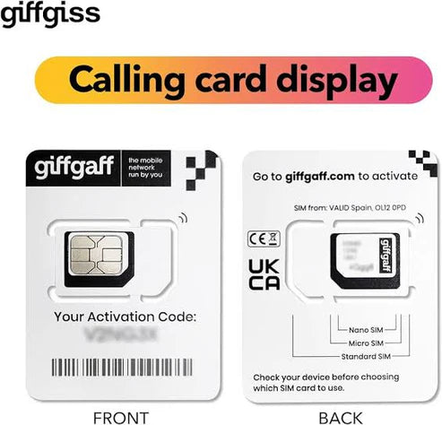 GIFFGAFF- UK SIM CARD