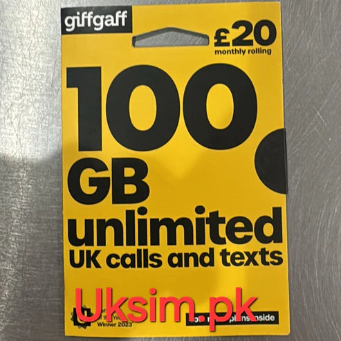 GIFFGAFF- UK SIM CARD